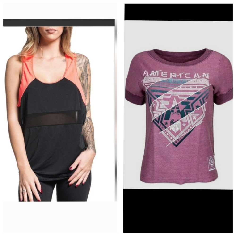 Nwt American Fighter Workout Tank And Tee Bundle Women Medium